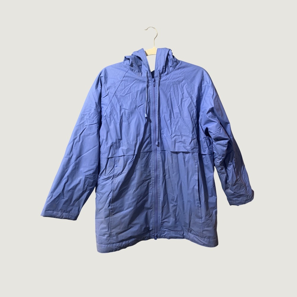 Misty Harbor Rain Jacket Women S 255011 Blue Hooded Fleece Lined Raincoat